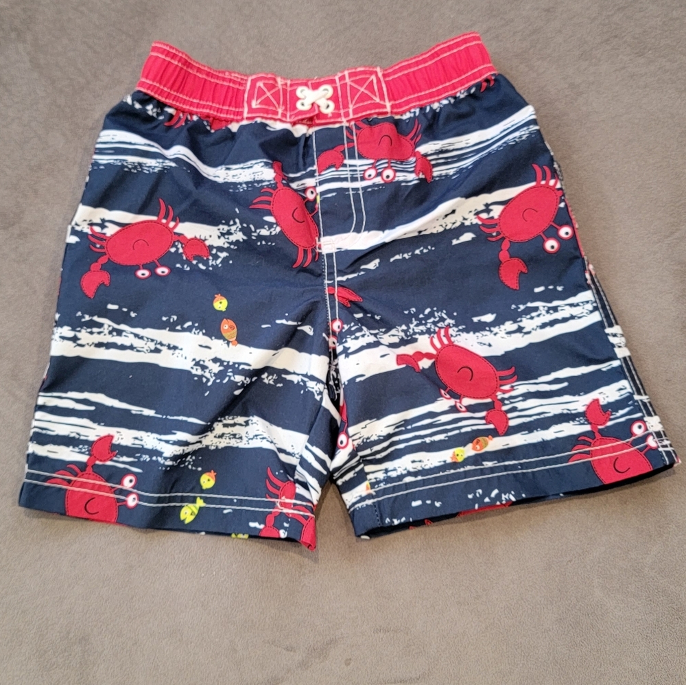 Boys’ Swimsuit Trunks Wippette 3T Crab and Fish Pattern with drawstring UPF 50